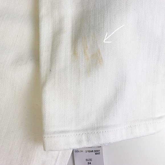 NWT Current Elliott High Waist Stiletto Jeans Distressed 2 Year Destroy White 24 - Picture 9 of 9